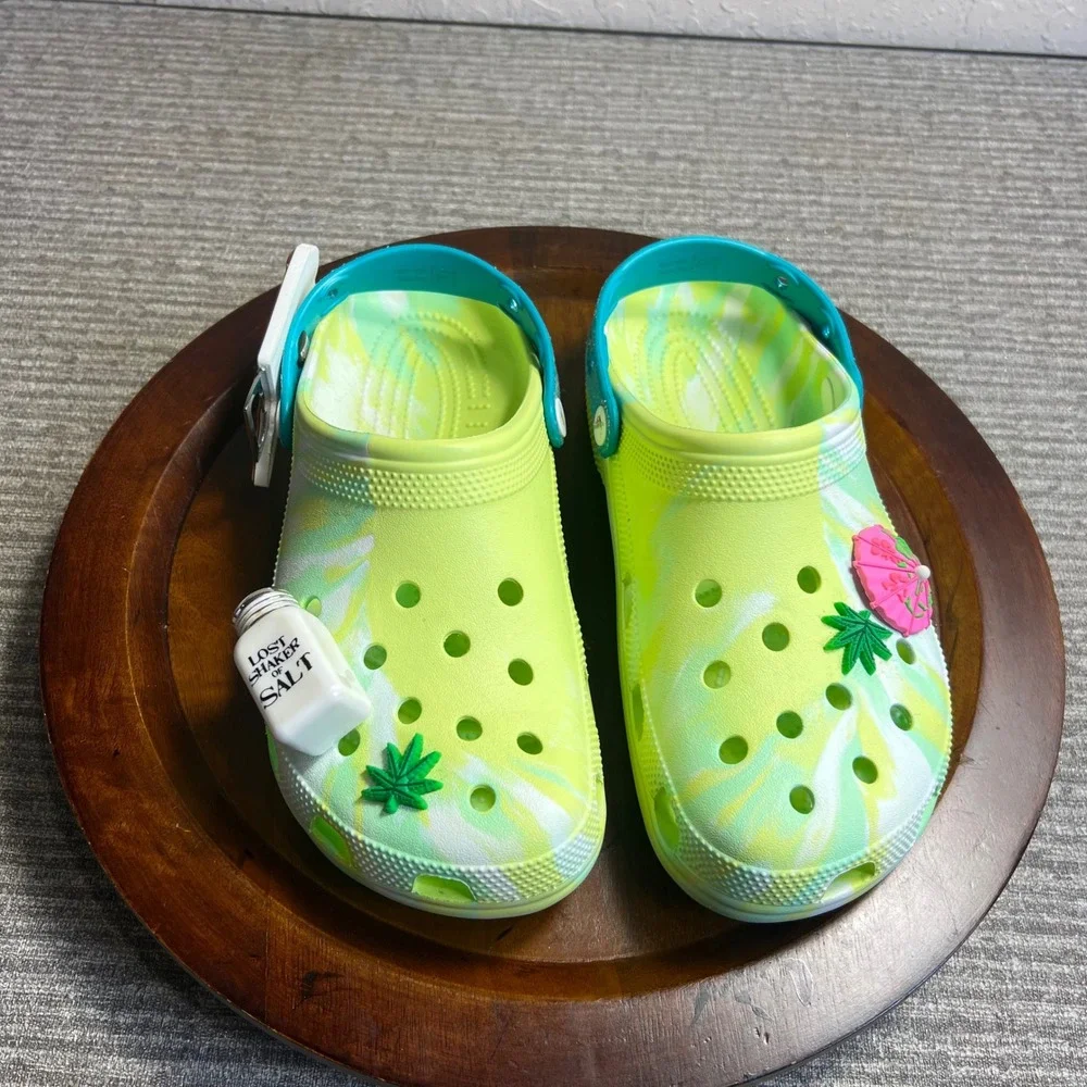 Jimmy Buffet Margaritaville Crocs X Mens 9 Woman 11 Shoes Tropical Bottle Opener